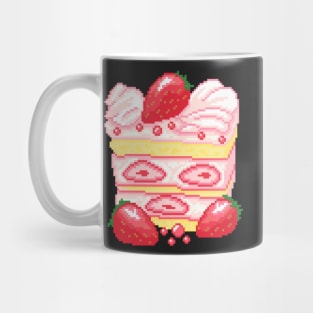 Strawberry Cake Pixel Art Mug